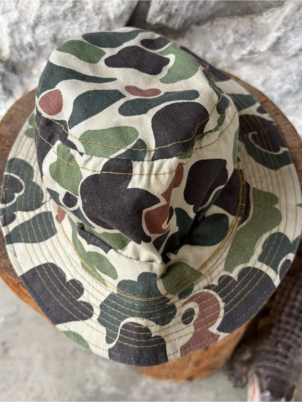 Vintage Frogskin Camo Bucket Hat Men's Size Medium